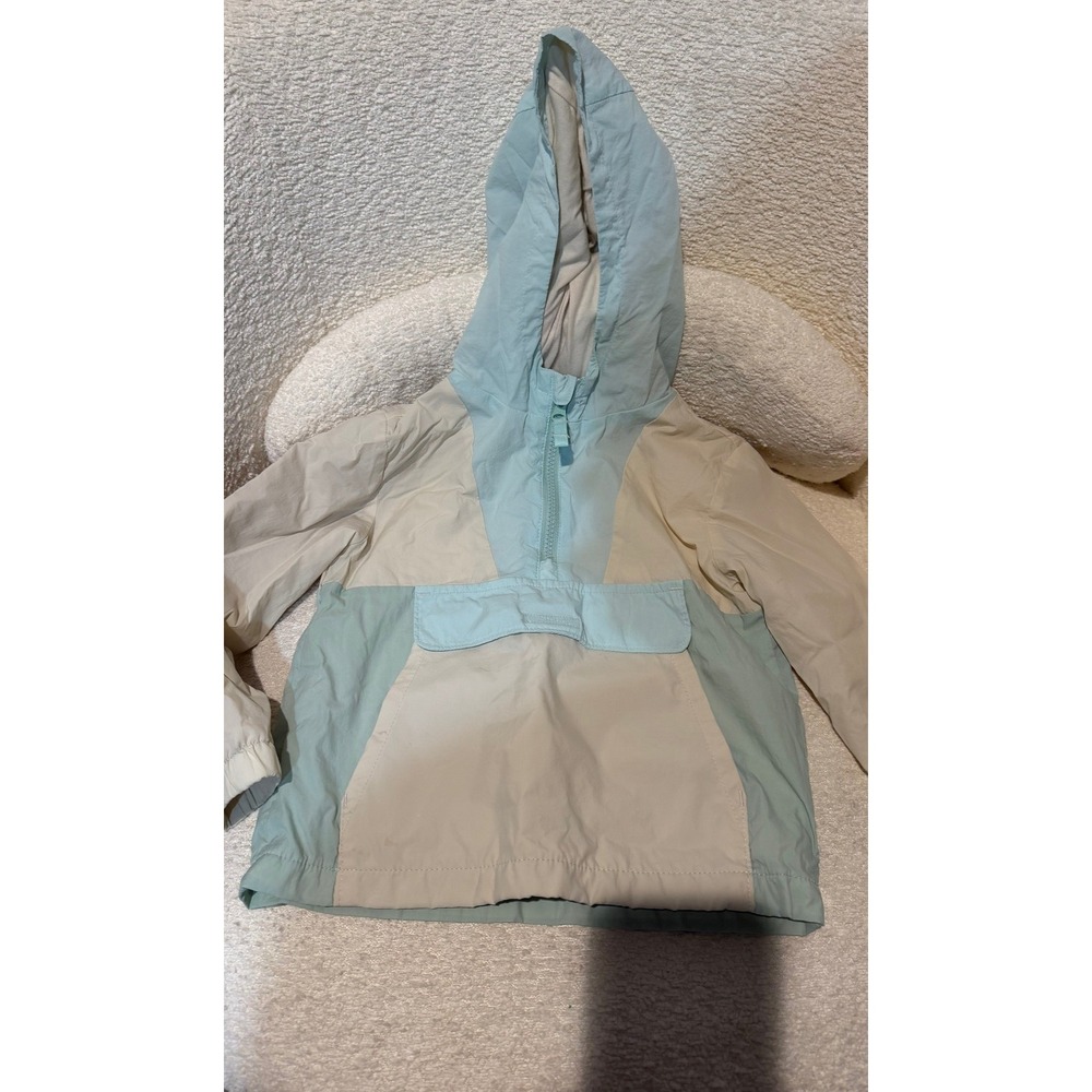 Cat & Jack Toddler Boys Blue Cream Colorblock Hooded Puffer Jacket Size 4T